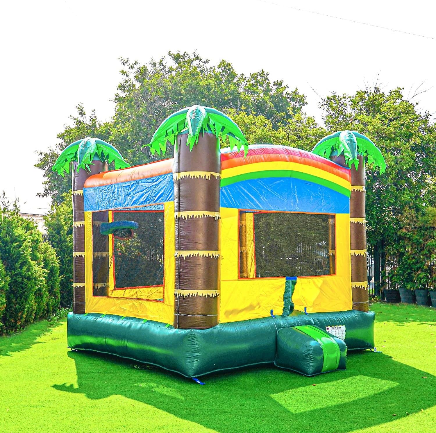 Tropical Bounce House With BB Goal